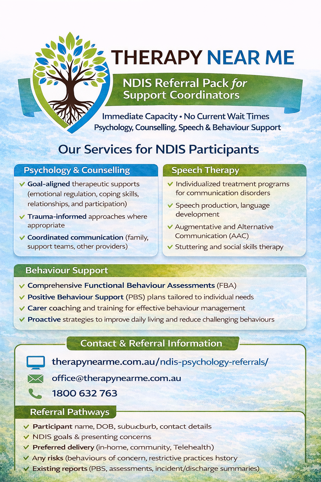 Therapy Near Me - NDIS Referral Pack for Support Coordinators